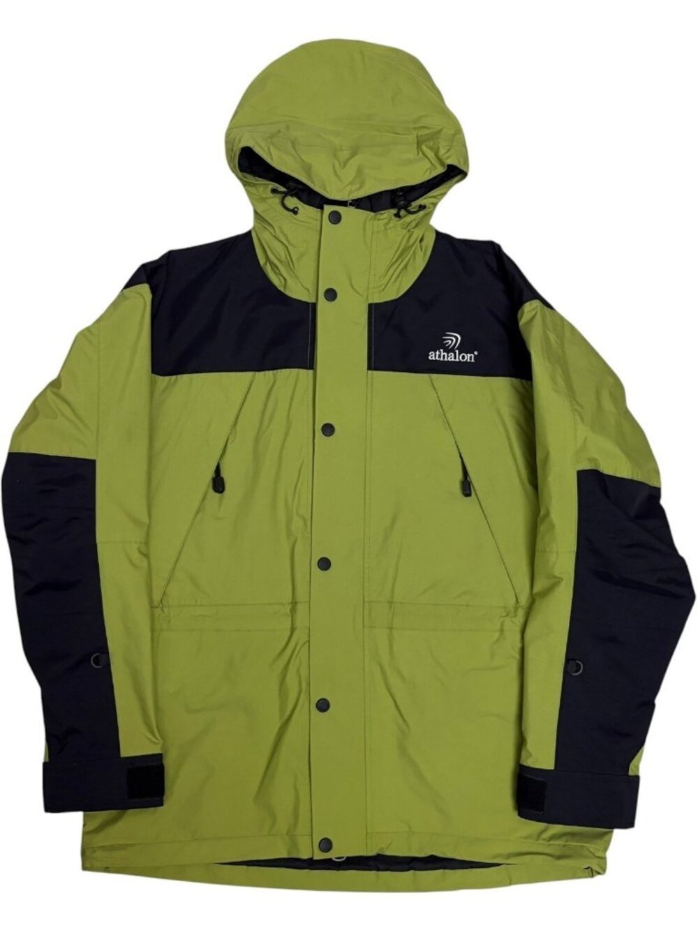ATHALON Vintage Waterproof Jacket Green Windbreaker Parka Ski Coat Mens Medium
